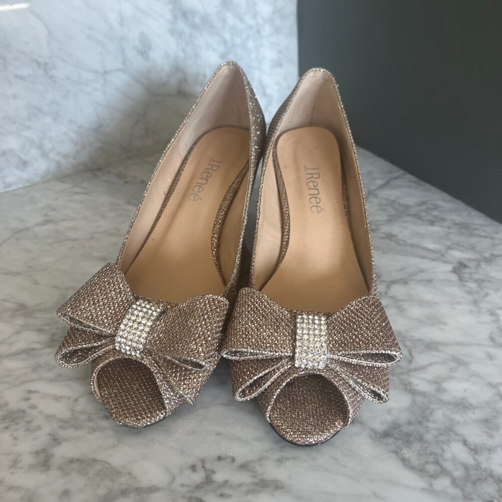 J. Renee sparkling wedge heel with bow